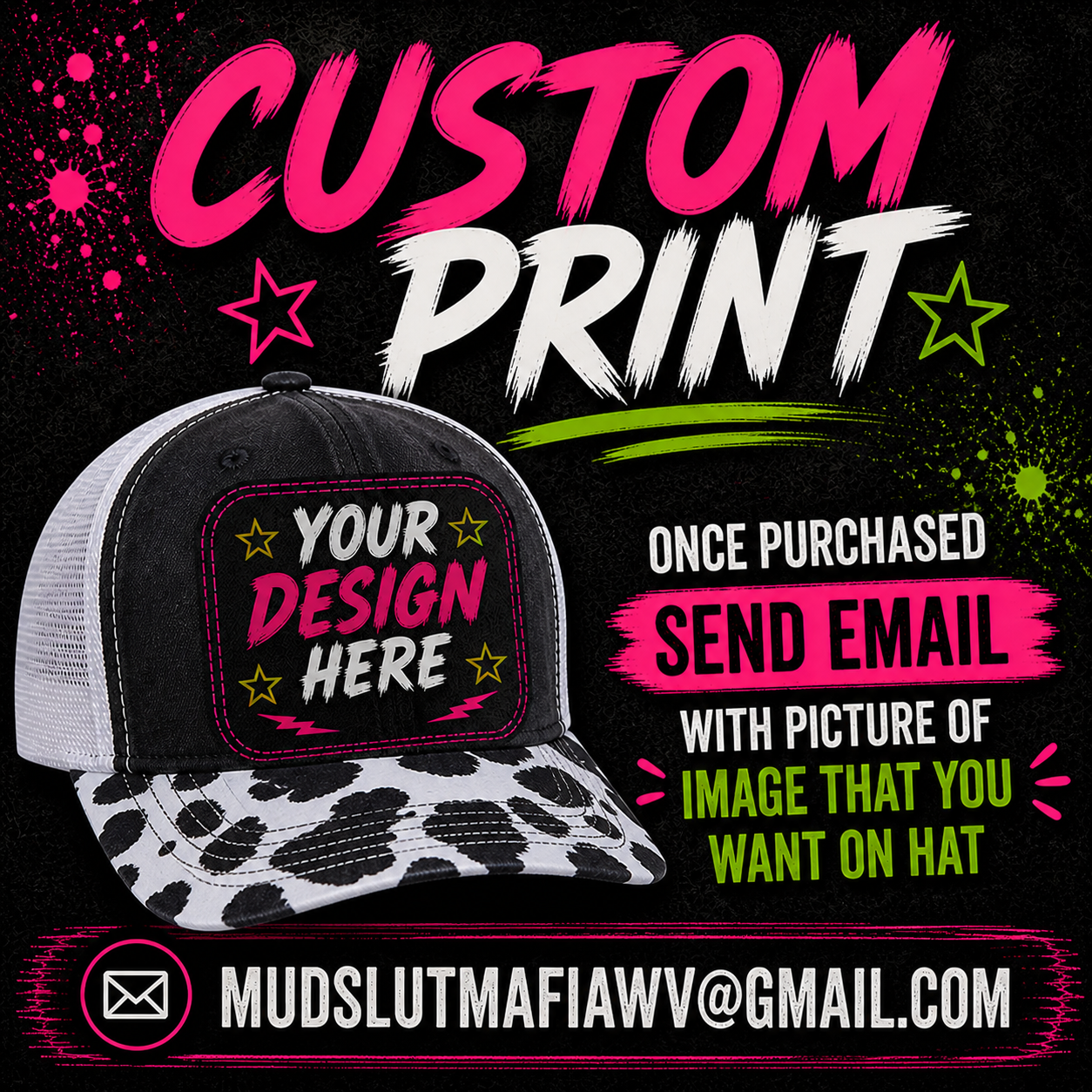 Infinity Her Ponytail Cow Print Hat