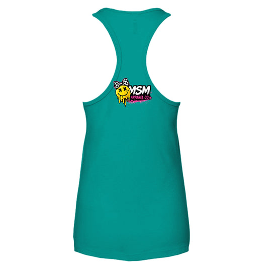 Teal Feral Princess Racerback Tank