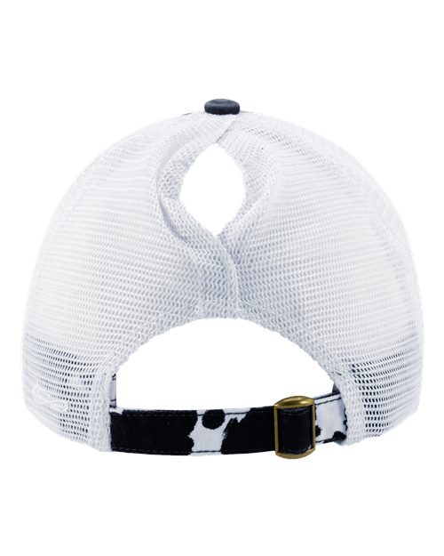 Infinity Her Ponytail Cow Print Hat